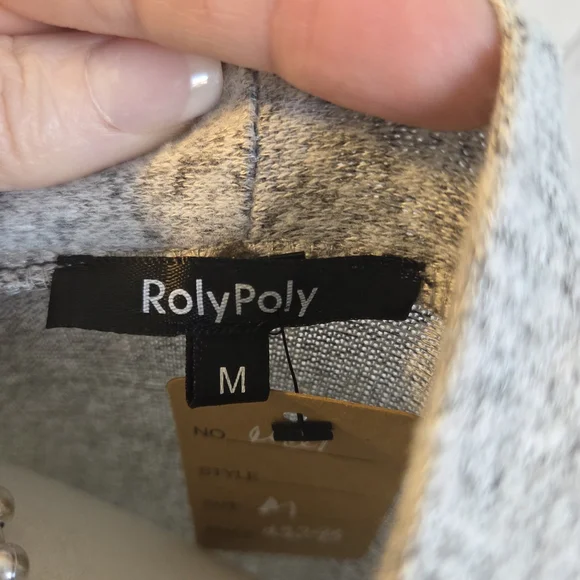 NWT Chic Heather Gray Open Front Cardigan - Picture 5 of 5